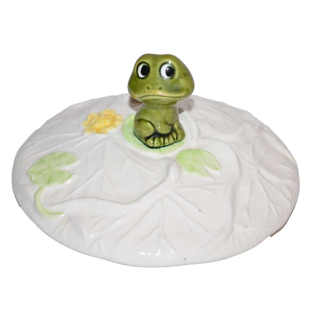 Neil The Frog Sears Roebuck Replacement Canister Lid ONLY Lily Pad Vtg 5"